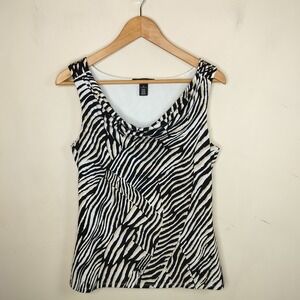 White House Black Market Sleeveless Top Animal Print Stripe